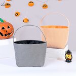 Seersucker Bucket Manufacturer - OEM/ODM Orange White Strip Print Holiday Decorative Bag