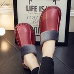 House Slippers Manufacturer - OEM/ODM Winter Cow Leather Thicken Antislip Slippers