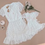 Mother Daughter Dress Manufacturer - OEM/ODM Short Flutter Sleeve Cotton Lace