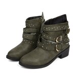 Ankle Boots Factory - OEM/ODM England Style Rivet Cross Strap Boots