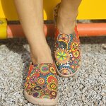 Canvas Loafers Factory - OEM/ODM Leopard Bohemia Floral Print Slip-on