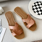 Flat Slippers Manufacturer - OEM/ODM Wholesale Faux PU Leather Summer Sandals