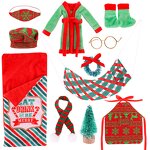 Doll Clothing Factory - OEM/ODM Cute Plaid Christmas Elf Doll Pajamas Set