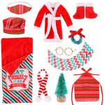 Doll Clothing Factory - OEM/ODM Cute Plaid Christmas Elf Doll Pajamas Set