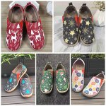 Canvas Shoes Manufacturer - OEM/ODM Christmas Santa Deer Print Loafers Sneakers
