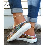 Boat Shoes Factory - OEM/ODM Bohemia Floral Print Slip-on Soft TPR Sole