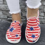 Canvas Sneakers Manufacturer - OEM/ODM United States Strip Star Printed Flat