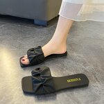 Flat Slippers Factory - OEM/ODM Wholesale Ruffle Folded PU Leather Slippers