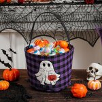 Halloween Bucket Factory - OEM/ODM New Fancy Plaid Print Trick or Treat Basket