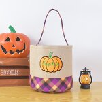 Halloween Bucket Factory - OEM/ODM Orange Black Plaid Ghost Embroidery Bucket
