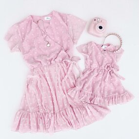 Mother Daughter Dress Manufacturer - OEM/ODM Short Flutter Sleeve Cotton Lace