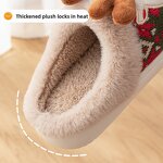 Cotton Slippers Factory - OEM/ODM Christmas 3D Deer Pattern Furry Slippers