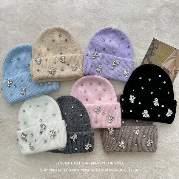 Girl's Beanie Manufacturer - OEM/ODM Custom Rhinestone Beanie Hat
