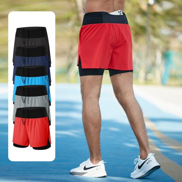 Men's Running Shorts Manufacturer - OEM/ODM Custom 2-in-1 Workout Shorts