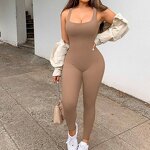 Women's Jumpsuit Manufacturer - OEM/ODM Custom Ribbed Gym Jumpsuit