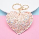Key Chain Manufacturer - OEM/ODM Custom PU Leather Sequin Love Keychain