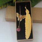 Metal Bookmark Manufacturer - OEM/ODM Custom Gold Plating Angel Wings Bookmark