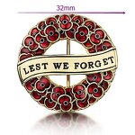 Brooch Manufacturer - OEM/ODM Custom Deep Red Poppy Wreath Brooch
