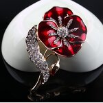 Brooch Manufacturer - OEM/ODM Custom Red Poppy Flower Brooch Pin