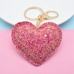 Key Chain Manufacturer - OEM/ODM Custom PU Leather Sequin Love Keychain