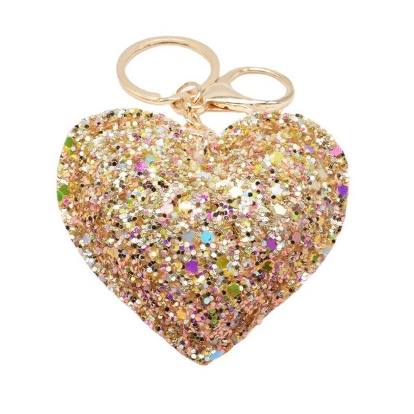 Key Chain Manufacturer - OEM/ODM Custom PU Leather Sequin Love Keychain