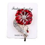 Brooch Manufacturer - OEM/ODM Custom Red Poppy Flower Brooch Pin