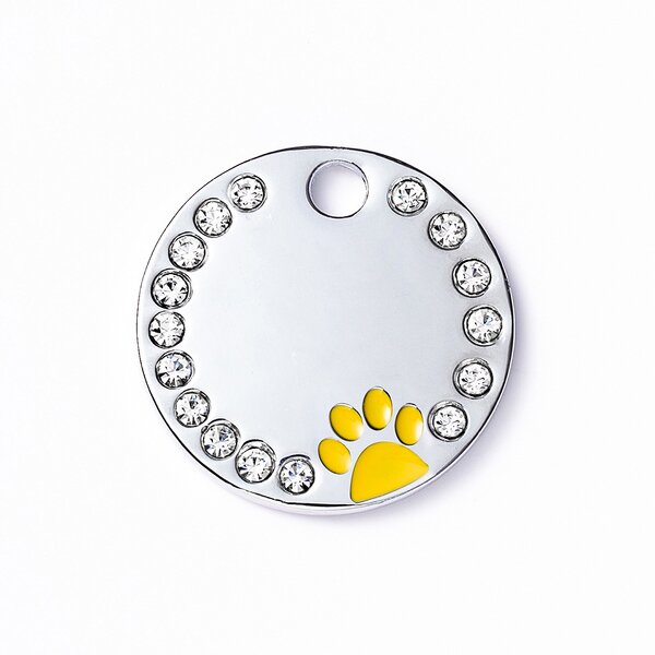 Dog Tag Manufacturer - OEM/ODM Custom Round Diamond Studded Pet Tag
