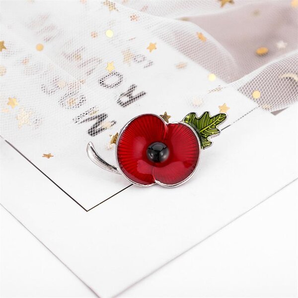 Brooch Pin Manufacturer - OEM/ODM Custom Enamel Crystal Poppy Pin