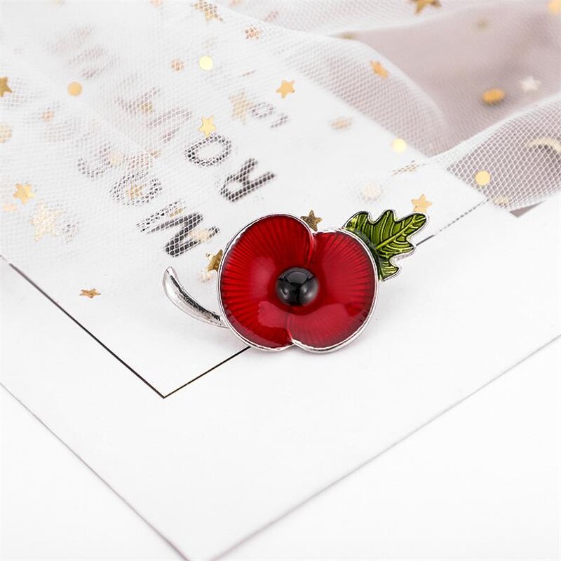 Brooch Pin Manufacturer - OEM/ODM Custom Enamel Crystal Poppy Pin