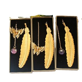 Metal Bookmark Manufacturer - OEM/ODM Custom Gold Plating Angel Wings Bookmark