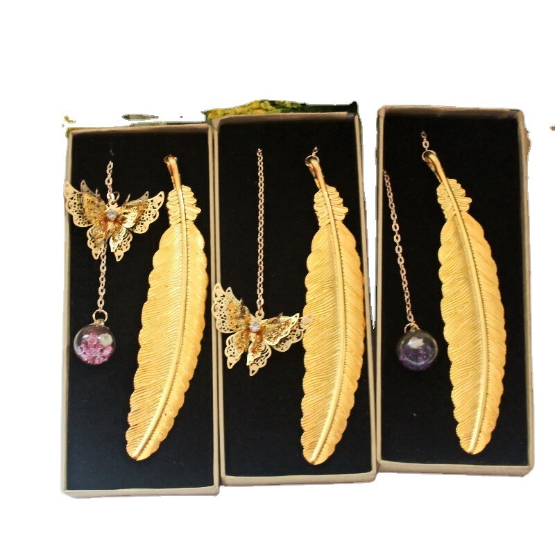 Metal Bookmark Manufacturer - OEM/ODM Custom Gold Plating Angel Wings Bookmark