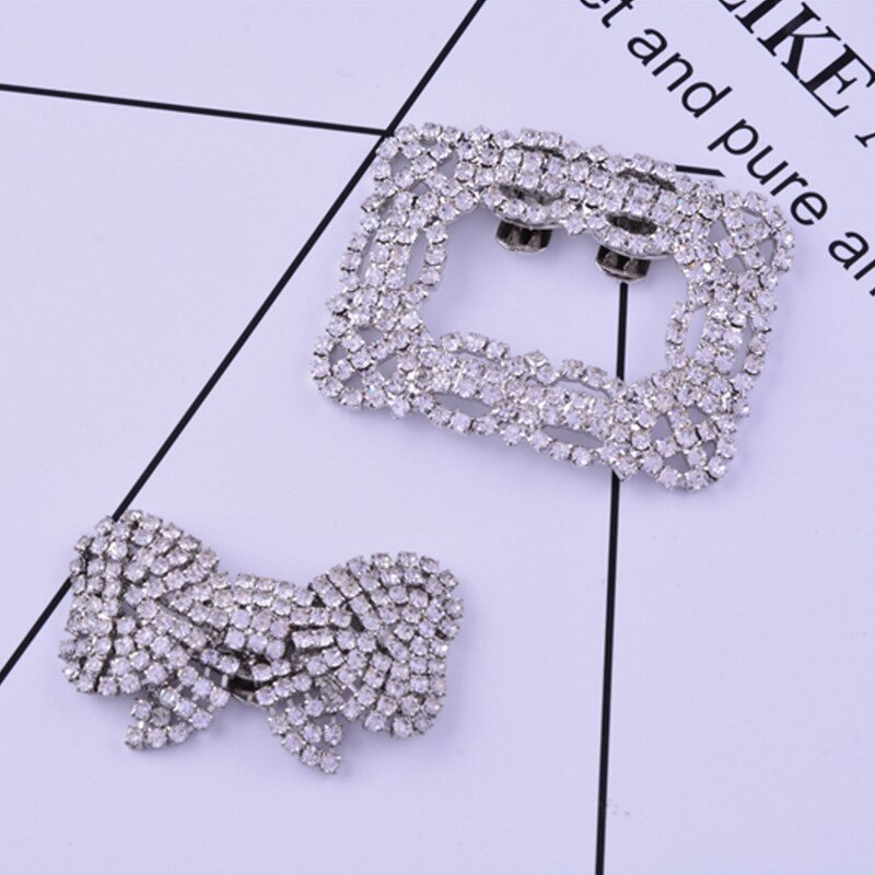 Shoe Buckle Manufacturer - OEM/ODM Custom Alloy Bow Diamond Shoe Flower