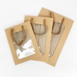 Kraft Paper Handle Bag Factory - Custom Size Color with Window