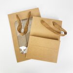 Kraft Paper Handle Bag Factory - Custom Size Color with Window