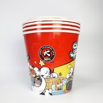 Popcorn Paper Box Supplier - Custom Red White Striped Bucket