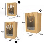 Kraft Paper Handle Bag Factory - Custom Size Color with Window