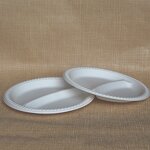 Cornstarch Food Plate Factory - Custom 8 Inch 2 Compartment OEM