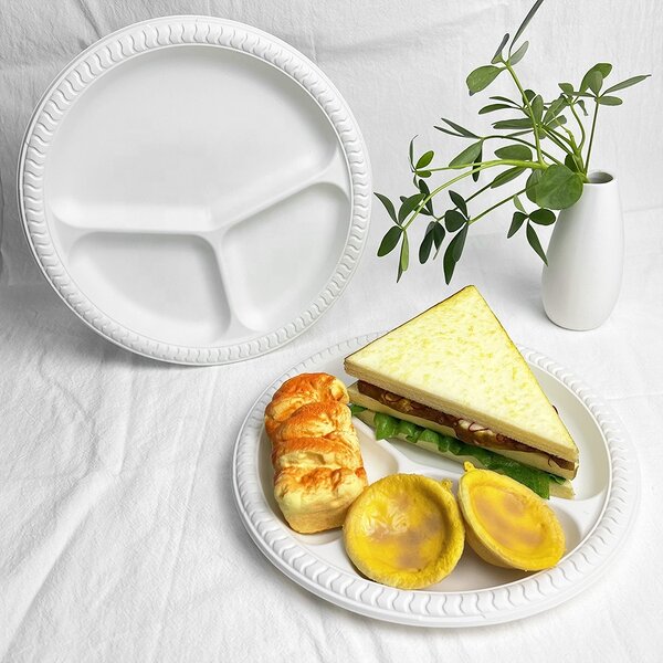 Biodegradable Food Plate Supplier - Custom 10 Inch 3 Compartment