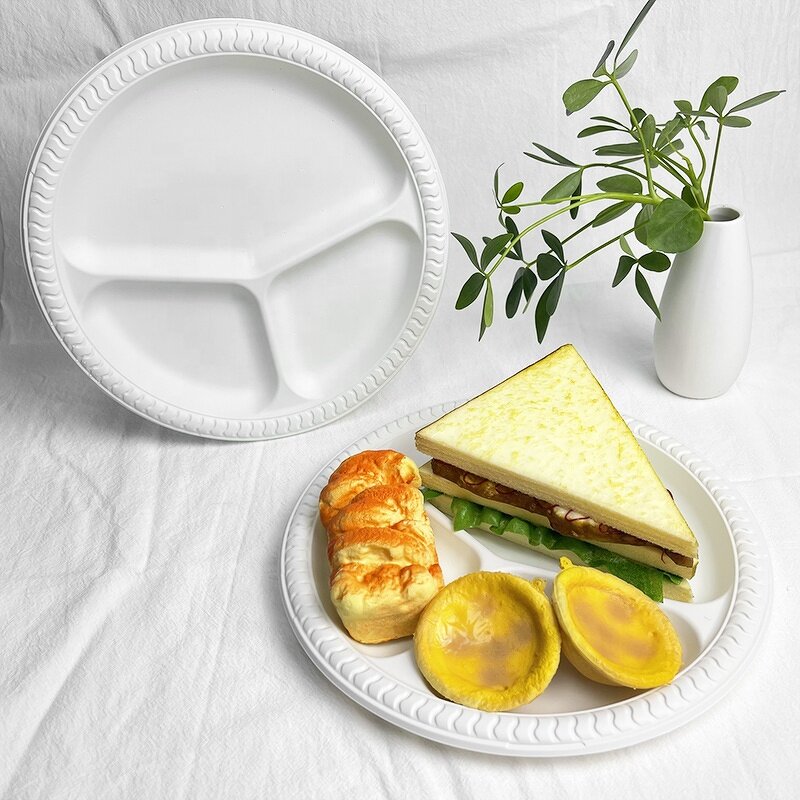 Biodegradable Food Plate Supplier - Custom 10 Inch 3 Compartment