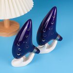 Ocarina Manufacturer - OEM/ODM Blue Ceramic 12 Hole Alto C Music Instrument