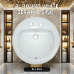 Ceramic Bathroom Sink Manufacturer - OEM/ODM Custom Round Drop-In 3 Hole Basin