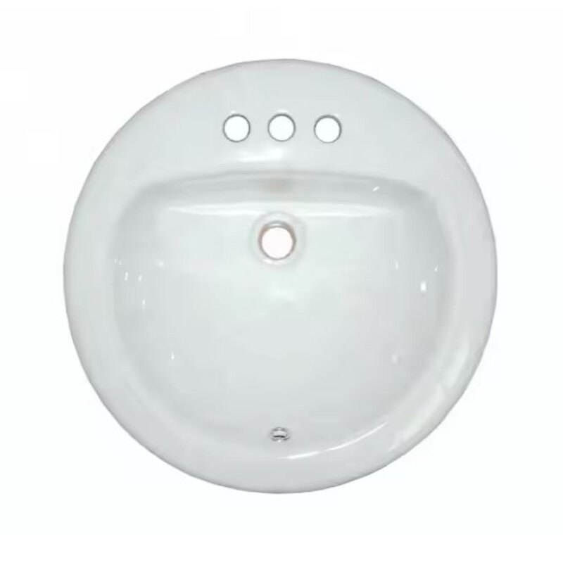 Ceramic Bathroom Sink Manufacturer - OEM/ODM Custom Round Drop-In 3 Hole Basin