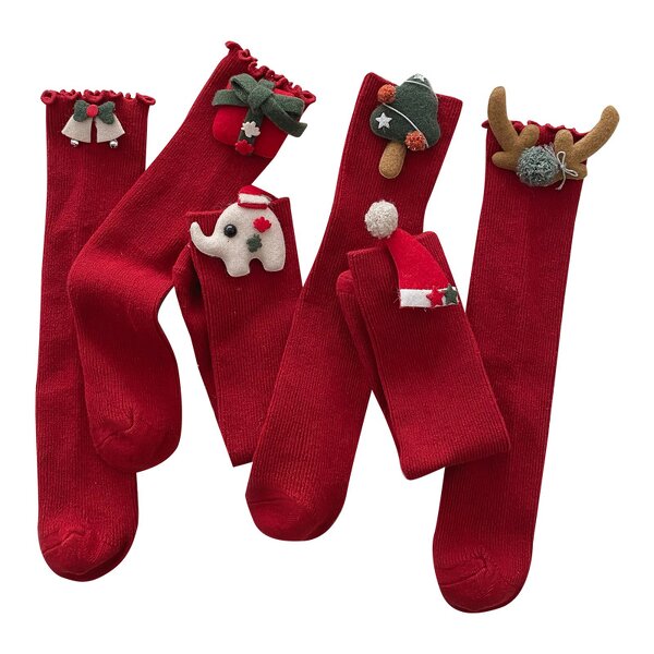 Girls Socks Supplier - Christmas Calf Socks OEM