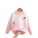 Girls Sweater Factory - Custom Strawberry Embroidery OEM