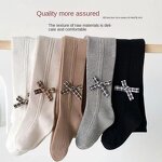 Girls' Socks Factory - Plaid Bow Twist Hosiery