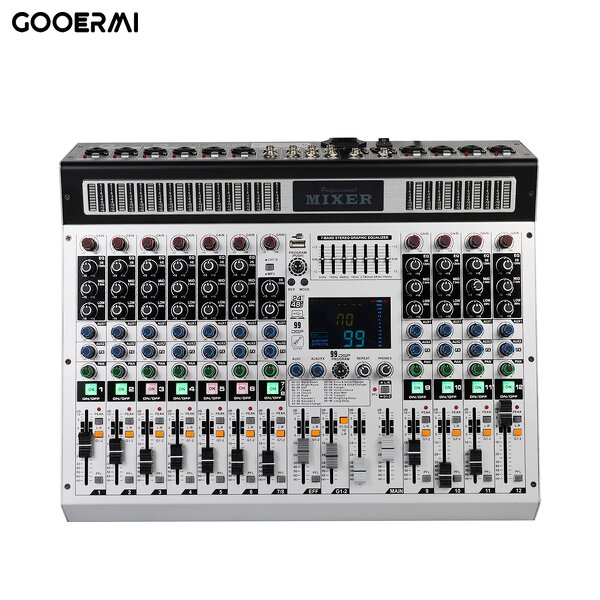DJ Audio Mixer Manufacturer - OEM/ODM 12 Channel Mixing Console DSP Effects