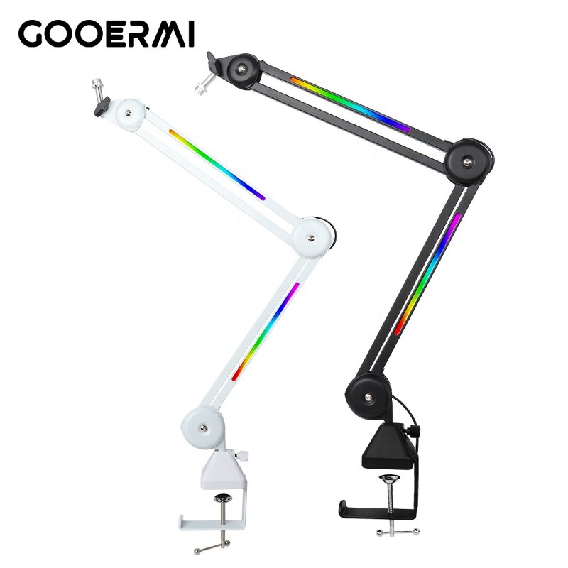 Microphone Stand Manufacturer - OEM/ODM Metal Desk Stand with Colorful Light Arm