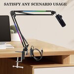 Microphone Arm Manufacturer - OEM/ODM RGB Desk Mount Clamp Folding Boom Arm