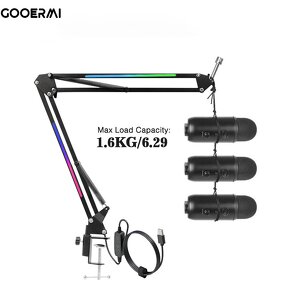 Microphone Arm Manufacturer - OEM/ODM RGB Desk Mount Clamp Folding Boom Arm