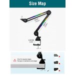 Microphone Stand Manufacturer - OEM/ODM Metal Desk Stand with Colorful Light Arm